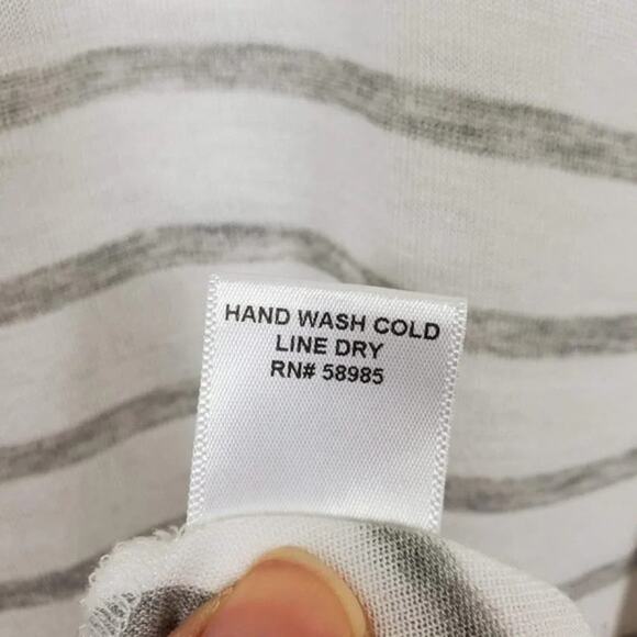 Emma & Sam Asymmetrical Striped Tank Top White Gray Women Size S Rayon - Picture 5 of 6